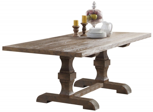 Inverness (Parker) Dining Table with Double Pedestal - Salvage Oak