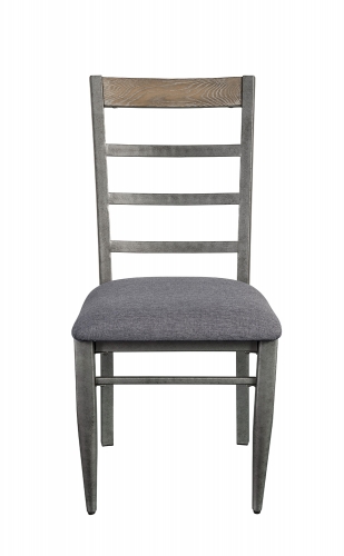 Ornat Side Chair - Gray Fabric/Antique Gray