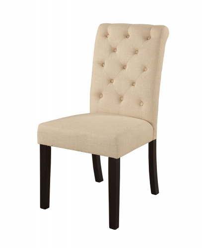 Vriel Side Chair - Beige Fabric/Black