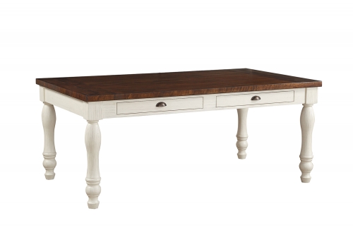Britta Dining Table - Walnut/White Washed