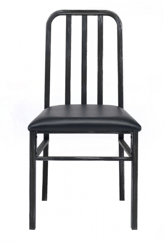 Jodie Side Chair - Black Vinyl/Antique Black