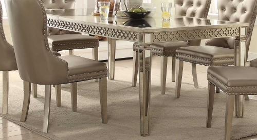 Kacela Dining Table - Mirror/Champagne