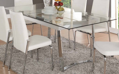 Osias Dining Table - Chrome/Clear Glass
