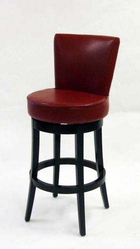 Boston 26-inch Swivel Barstool - Red Bicast Leather