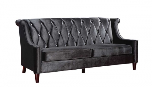 Barrister Velvet Sofa - Black