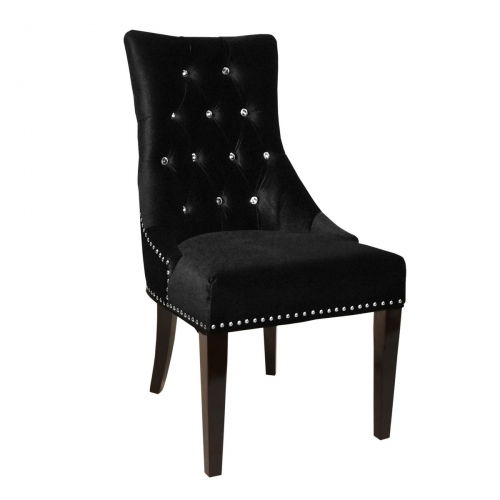 Carlyle Side Chair in Black Velvet
