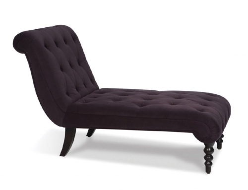 Curves Tufted Chaise Lounge - Purple Velvet
