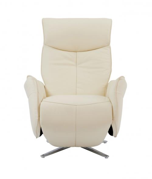 Ardon Power Pedestal Recliner Chair - Capri White/Leather Match