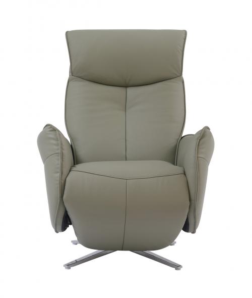 Ardon Power Pedestal Recliner Chair - Capri Grey/Leather Match