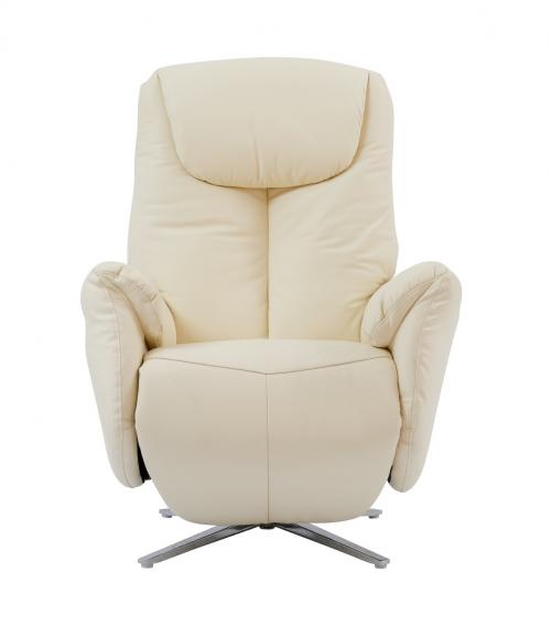 Apollo Power Pedestal Recliner Chair - Capri White/Leather Match