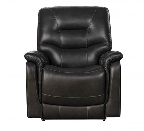 Lorence Lift Chair Recliner with Power Head Rest - Venzia Grey/Leather Match