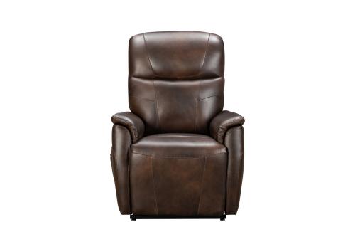 Leighton Lift Chair Recliner Chair with Power Head Rest, Power Lumbar and Lay Flat Mechanism - Tonya Brown/Leather Match
