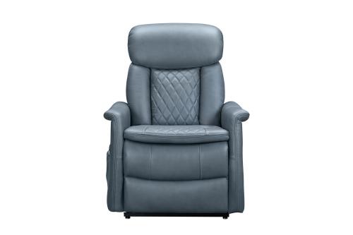 Lauren Lift Chair Recliner Chair with Power Head Rest, Power Lumbar and Lay Flat Mechanism - Masen Bluegray/Leather Match