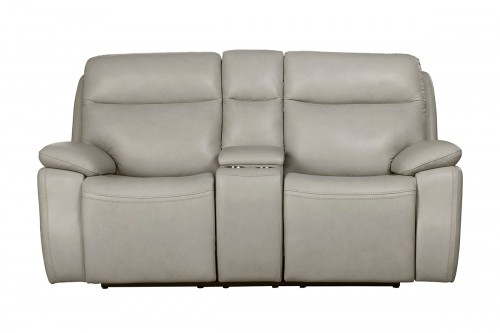 Micah Power Reclining Loveseat with Power Head Rests - Venzia Cream/Leather Match