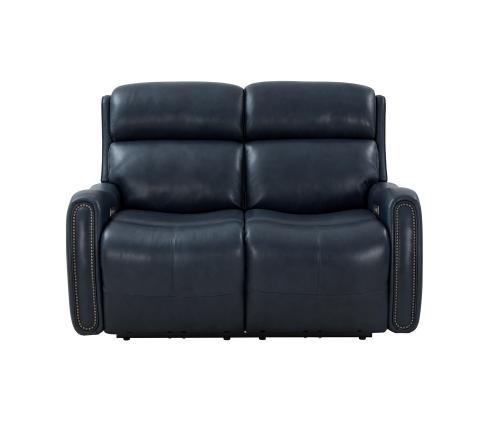 Brookside Power Reclining Loveseat with Power Head Rests and Power Lumbar - Barone Navy Blue/All Leather