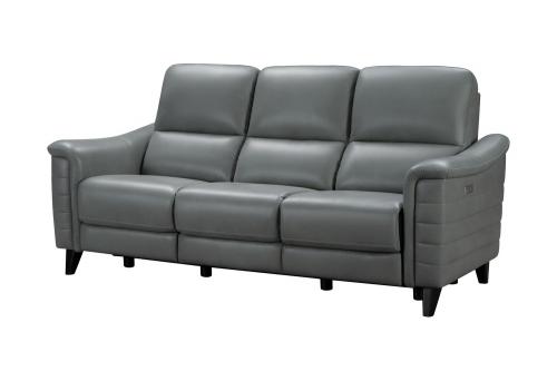 Malone Power Reclining Sofa with Power Head Rests - Antonio Green Gray/Leather Match