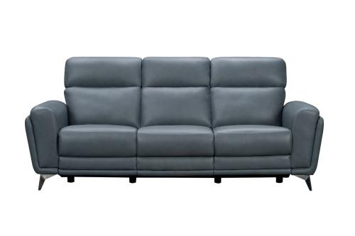 Cameron Power Reclining Sofa with Power Head Rests - Masen Bluegray/Leather Match