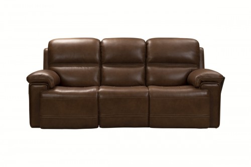 Barcalounger Sedrick Power Reclining Sofa with Power Head Rests - Spence Caramel/Leather Match