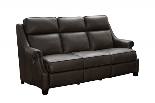 Oliva Power Reclining Sofa with Power Head Rests - Bennington Hazelnut/All Leather