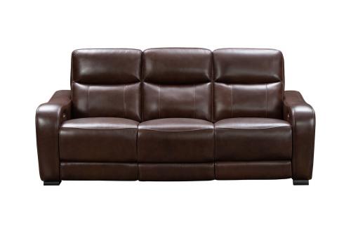 Electra Power Reclining Sofa with Power Head Rests and Power Lumbar - Castleton Rustic Brown/Leather Match