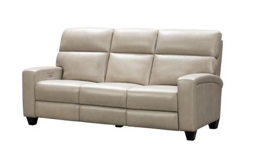 Marcello Power Reclining Sofa with Power Head Rests and Power Lumbar - Sergi Gray Beige/Leather Match