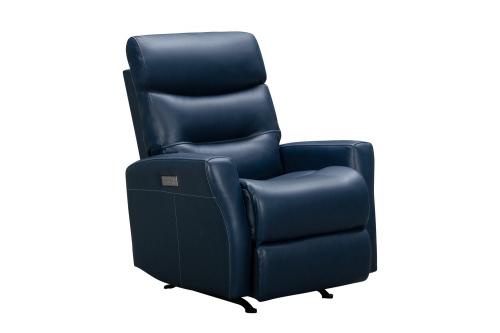 Donavan Power Rocker Recliner Chair with Power Head Rest and Lumbar - Marco Navy Blue/Leather match