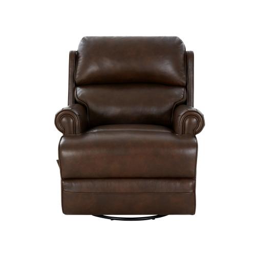 The Club Swivel Glider Recliner Chair - Ashford Walnut/All Leather
