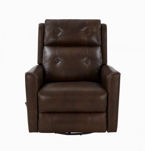 Marconi Swivel Glider Recliner Chair - Ashford Walnut/All Leather