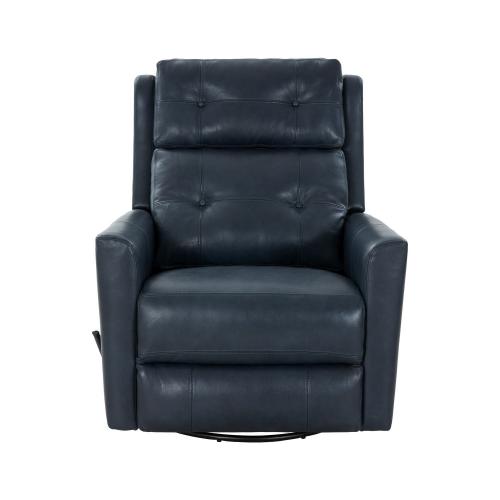 Marconi Swivel Glider Recliner Chair - Barone Navy Blue/All Leather