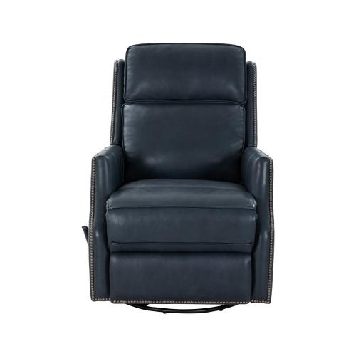 Aniston Swivel Glider Recliner Chair - Barone Navy Blue/All Leather