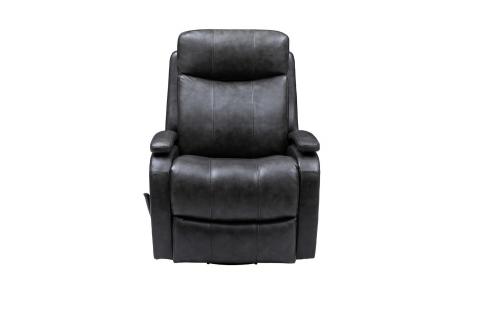Duffy Swivel Glider Recliner Chair - Ryegate Gray/Leather match