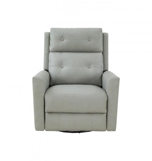 Marconi Power Swivel Glider Recliner Chair with Power Head Rest - Corbett Chromium/All Leather