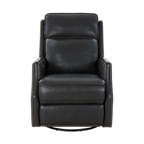 Aniston Power Swivel Glider Recliner Chair with Power Head Rest - Shoreham Gray/All Leather