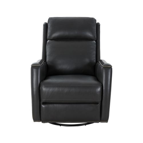 Brandt Power Swivel Glider Recliner Chair with Power Head Rest - Shoreham Gray/All Leather