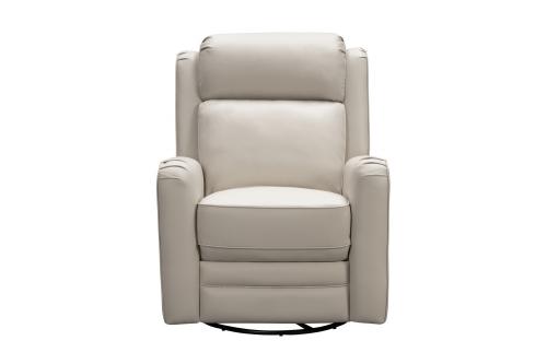 Kennedy Big and Tall Power Swivel Recliner Chair with Power Head Rest - Laurel Cream/Leather Match