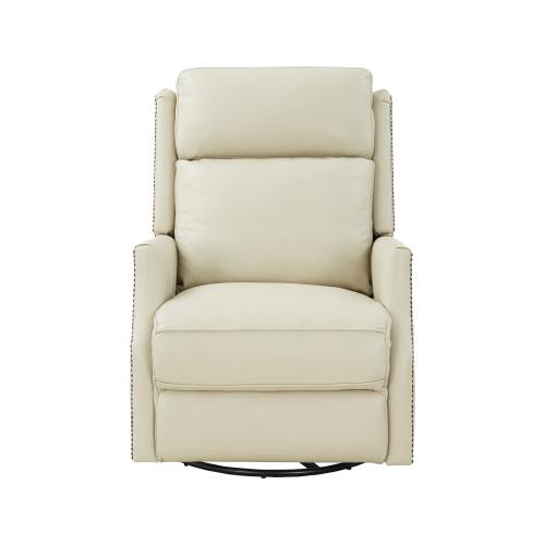 Cavill Swivel Glider Recliner Chair with Power Recline and Power Head Rest - Barone Parchment/All Leather