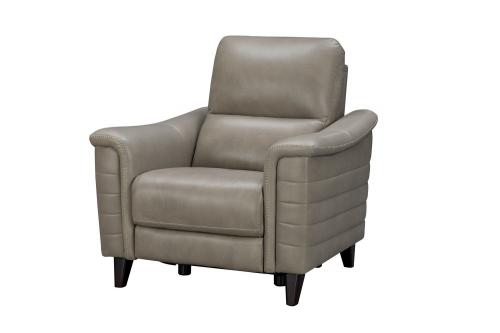 Malone Power Recliner Chair with Power Head Rest - Sergi Gray Beige/Leather Match