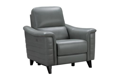 Malone Power Recliner Chair with Power Head Rest - Antonio Green Gray/Leather Match