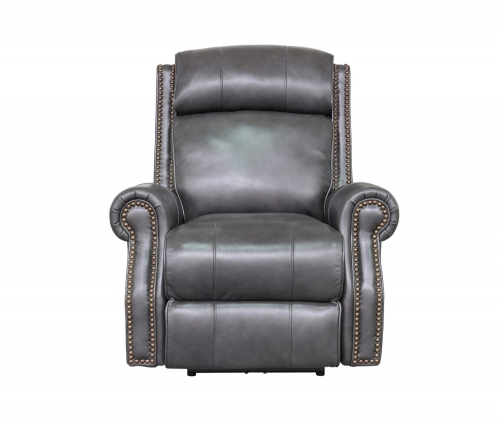 Blair Big and Tall Power Recliner Chair with Power Head Rest - Wrenn Gray/all leather