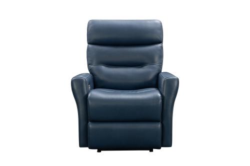 Enzo Power Recliner Chair with Power Head Rest and Power Lumbar - Marco Navy Blue/Leather Match