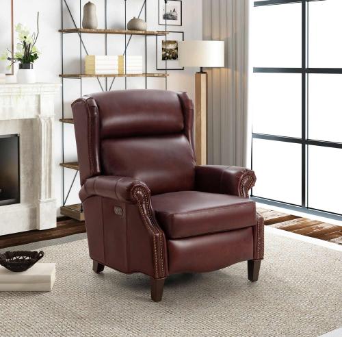 Philadelphia Power Recliner Chair with Power Head Rest and Lumbar - Emerson Sangria/Top Grain Leather