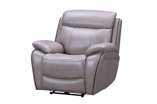 Sandover Power Recliner Chair with Power Head Rest and Lumbar - Sergi Gray Beige/Leather Match