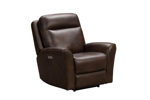 Kelsey Big and Tall Power Recliner Chair with Power Head Rest and Lumbar - Tonya Brown/Leather Match