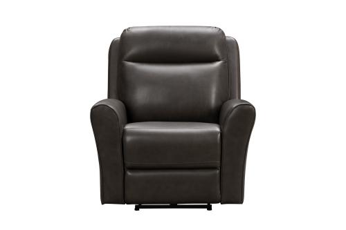 Kelsey Big and Tall Power Recliner Chair with Power Head Rest and Lumbar - Matteo Smokey Gray/Leather Match