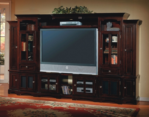 Cherry entertainment online center wall unit