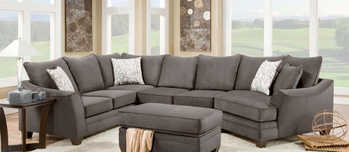Cupertino 3 pc Sectional Sofa Set - Flannel Seal