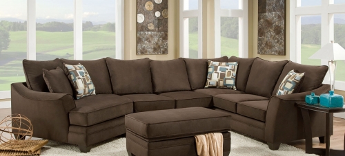 Campbell 3 pc Sectional Sofa Set - Flannel Espresso