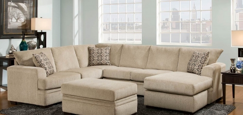 Atherton 2 pc Sectional Sofa Set - Cornell Platinum