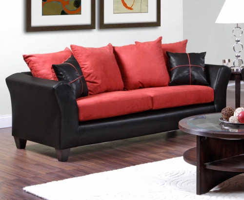 Cynthia Sofa - Denver Black/Victory Cardinal