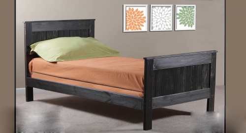 Twin Mates Bed - Black Distressed